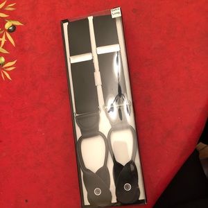 Mens black suspenders new in box NIB